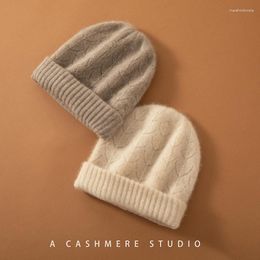 Berets Fashion Classic Cashmere Hat Solid Colour Autumn Winter Warm Men And Women Soft Comfortable Knitted Bean