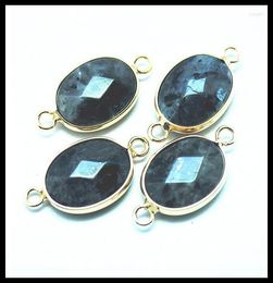 Pendant Necklaces 10pcs Chinese Labradorite Stone Connectors For Fashion Men's Bracelets Making Size 13x18mm Gem China Biggest Agency