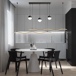 Pendant Lamps JJC 110-240V Restaurant Chandelier Modern Simple Dining Room Bar Nordic Minimalist Line Lights Office Art