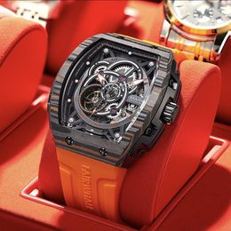Wristwatches Luxury Original Automatic Watch For Men Mark Fairwhale Fashion Waterproof Tonneau Mechanical Wrist Watches 2023