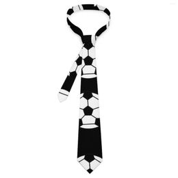 Bow Ties Mens Tie Soccer Ball Neck Black And White Cool Fashion Collar Graphic Business Quality Necktie Accessories