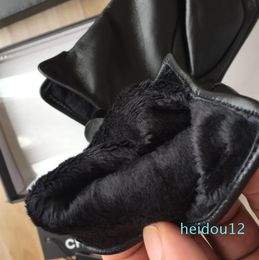quality leather gloves and wool touch screen rabbit hair warm sheepskin Five Fingers Gloves