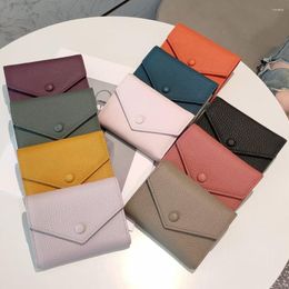 Wallets GENUINE LEATHER Small Folding Envelope Designer Wallet Coin Purse Luxury For Women