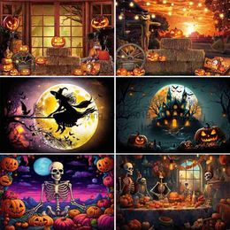 Background Material Bonvvie Halloween Party Photography Background Ghost Shadow Terror Zombie Scene Photoshoot Photographic Backdrop Photo Studio YQ231003