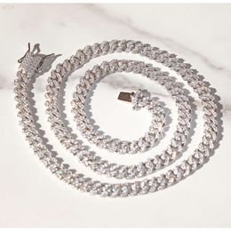 brand fashion woman Fashion Single Row 6mm 10mm Gra Moissanite Chain 925 Solid Silver Hip Hop Necklace Rapper Cuban Link