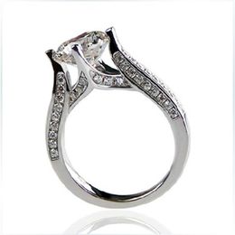 Test Positive 2Ct 8mm D-E Moissanite Diamond Ring Brilliant 925 Sterling Silver Ring Engagement for Women212U