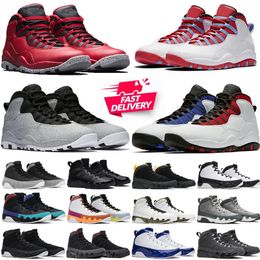 10s basketball shoes men jumpman 10 10th Anniversary Seattle Steel Cement Tinker Bulls Over Broadway Orlando Light Huarache Sneakers outdoor sports trainers 9 9s