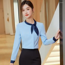 Women's Blouses Elegant Long Sleeve Shirts For Women Office Work Wear Spring Autumn OL Styles Professional Tops Clothes Oversize 5XL