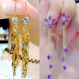 Dangle Earrings Golden Western-style Noble Ear Line Long Tassel