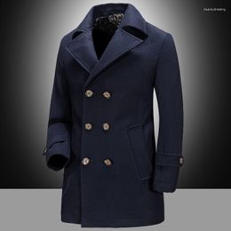 Men's Jackets Slim Long-sleeve Business Jacket 2023 Autumn Winter Woolen Blazer Solid Button Coats Casual Wear Men