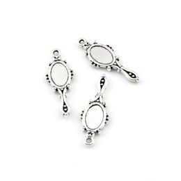 150Pcs lot Antique silver Alloy devil mirror Charms Pendants For Jewellery Making Bracelet Necklace DIY Accessories 10x27mm A-588259P