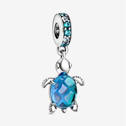 New Arrival 925 Sterling Silver Murano Glass Sea Turtle Dangle Charm Fit Original European Charm Bracelet Fashion Jewelry Accessor226E