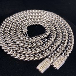 Luxury Fine Hip Hop Jewelry Vvs Moissanite Diamond Cuban Necklace Stainless Steel Heavy Gold Miami Cuban Link Chain Bracelet