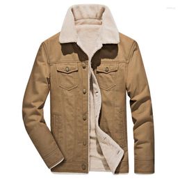 Men's Jackets Autumn Winter Jacket Men Fleece Warm Cotton British Style Slim Fit Male Outerwear Top Quality Windproof Khaki