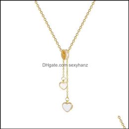 Pendants Pendant Necklaces Potcet Korea Fashion Trend Womens Stainless Steel Heart Chain Geometric Retro Jewelry Drop Delivery 3Nk177S