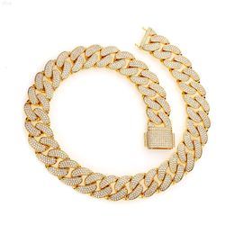 brand fashion woman Custom 925 Silver 20mm Vvs Diamond Iced Out Hip Hop Jewellery 18k Gold Plated Necklace Moissanite Chain Cuban Men