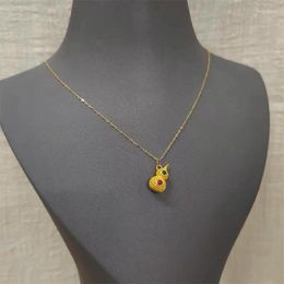 Chains WOMEN'S VIETNAM PLACER GOLD CUTOUT GOURD GOLD-PLATED FASHION PARTS NECKLACE