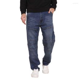Erkek kot patchwork rahat pamuklu pantolonlar erkek moda düz gevşek mol harem denim pantolon 4 sezon sürümü mavi artı 28-48