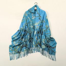 Scarves Winter Warmer Bufandas Shawl Lovely Vintage Flower Thick Wrap Cashmere Scarf Women Female Pashmina Blanket Travel Poncho Stoles