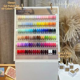 Nail Polish Glenys 60 Color gel nail polish Set Color Flipping Color Card Mixed Varnish gel UV LED Soaked Semi permanent Nail Wholesale 230928