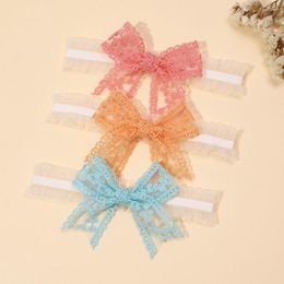 Hair Accessories 33 Pcs/lot Embroidery Lace Bow Elastic Headband For Infant Baby Shower Gift Little Princess Fashion Headwear