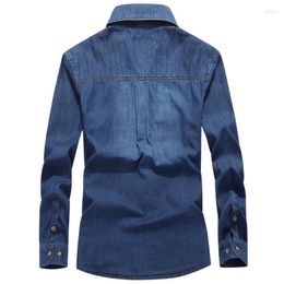 Men's Casual Shirts Vintage Shirt Men Long Sleeve Fashion S Pure Cotton Turn Down Collar Military Man's Camisas De Hombre S-4XL