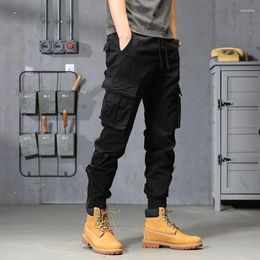 Men's Pants Men Ribbons Block Black Pocket Cargo Harem Joggers Harajuku Sweatpant Hip Hop Tactical Trousers