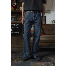 Men's Jeans Second Order Men's Bootcut Jeans Selvedge Denim Slight Flare Pants Relaxed FitL231003