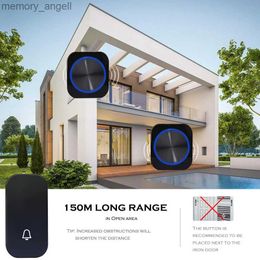 Doorbells Household Wireless Doorbell European Long-distance Music Waterproof Night Light Mode Pager Requires No Battery Alarm Door Bell YQ2301003