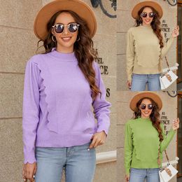 Women's Sweaters Women Knitted Pullover Simple Streetwear Top Soft O Neck Long Sleeve All Match Sweater