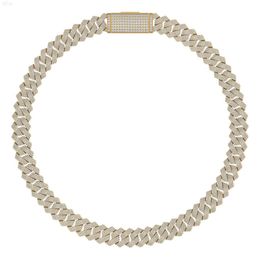 brand fashion woman Miami Cuban Link Chains with Natural 10kt Solid Gold 22" Inches -18 Mm Round Shape Real Diamonds in Yellow White and Rose