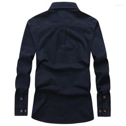 Men's Casual Shirts Spring Autumn Men Military Long Sleeves Pure Cotton Chemise Homme Camisa Masculina Plus Size M-4XL