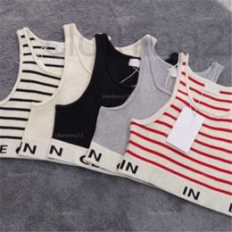 Women's Tanks & Camis Designer Womens Tanks Knit Vest Sweaters T Shirts Designer Striped Letter Sleeveless Tops Knits Fashion Style Ladies Pullover FIG9