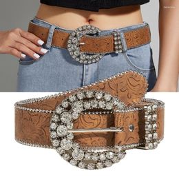 Belts Cowboy Belt For Teens Girl Cool PU Wide Studded Shorts H7EF