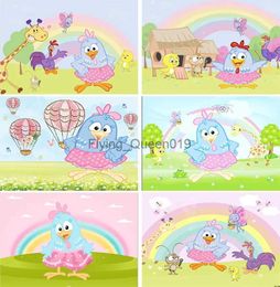 Background Material Farm Animal Chicken Background Galinha Pintadinha Backdrop Kids Birthday Party Vinyl Photography Banner Decoration Props YQ231003