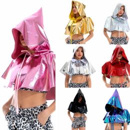 Scarves Adult Halloween Costume Cloak Hooded Cape Women Men Gothic Witch Wizard Cosplay Solid Party Headgear Stole Po Props