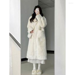 Women's Fur 2023 Fashion Casual Medium Long Imitation Mink Coat Female Winter Environmental Protection Lamb