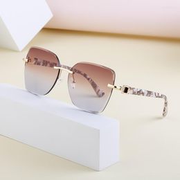 Sunglasses Fashion Large Square For Men Women 2023 Rimless Sun Glasses UV400 Shades Male Lentes De Sol Para Hombre