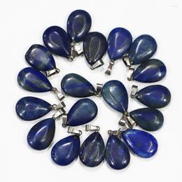 Pendant Necklaces Fashion Water Drop Natural Stone Lapis Lazuli Necklace Mineral Healing Charms Jewelry Accessories Making Wholesale 20Pcs