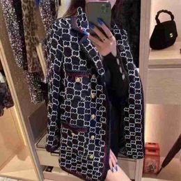 スーツ女性Sブレザーbファッションスーツデザイナー服ダブルGスプリングツイードリリーストップス