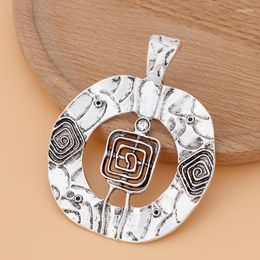 Pendant Necklaces 3pcs/Lot Tibetan Silver Boho Large Tribal Swirl Spiral Charms Pendants For DIY Necklace Jewellery Making Findings