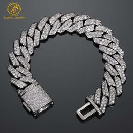 brand fashion woman 925 Sterling Silver Moissanite Necklace Men Cuban Link Chain Pass Diamond Tester Gra Vvs Women Bracelet