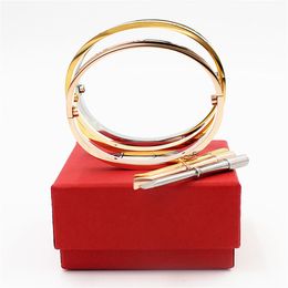 Luxury High Qualtiy Classic Design Bracelets&Bangles For Lover's Stainless Steel Cuff Wedding Bracelets Jewelry With Screw263N