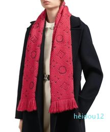 Versatile Cashmere Wool Scarf Autumn Winter Warm Long Shawl With Label Letter Jacquard Scarf