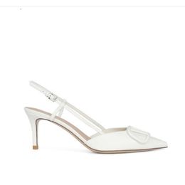 Valentine Designer Shoes Pointed Metal High Heels Pointed High Heels Lacquer Leather Back Heel Sandals Girl Heel Fxkql