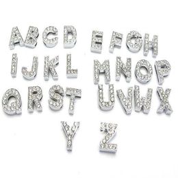 8mm 10mm A-Z Alphabet 0-9 Numbers Zinc Alloy Slider Letter Charms Symbol Full Rhinestones Mixed 130pcs229d