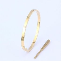 Fashion Couple Bangle Design Jewelry Thin 4MM 316L stainless Steel Screw Bangles Bracelet With Screwdriver For Lover Women and Men300K