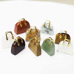 Pendant Necklaces Natural Stone Carved Crystal Agate Suitcase Bag Handbag Figurine Ornament Healing Statue Guardian Exquisite Gifts