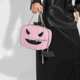 Totes Halloween Funny Pumpkin 2023 New Fashion Contrast Colour Personalised Creativity Trendy Shoulder Women's Bag Skew Bagblieberryeyes05