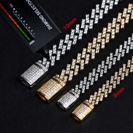 brand fashion woman Men Hip Hop Jewellery 8mm Cuban Chain Necklace Iced Out Moissanite Vvs Link 925 Sterling Diamond